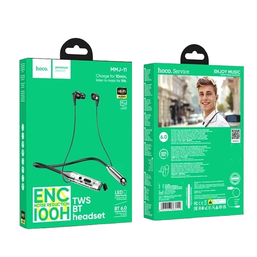 HOCO MMJ11 ENC Bluetooth Neckband Earphone with 100 Hours Music Playback & Hi-Fi Sound