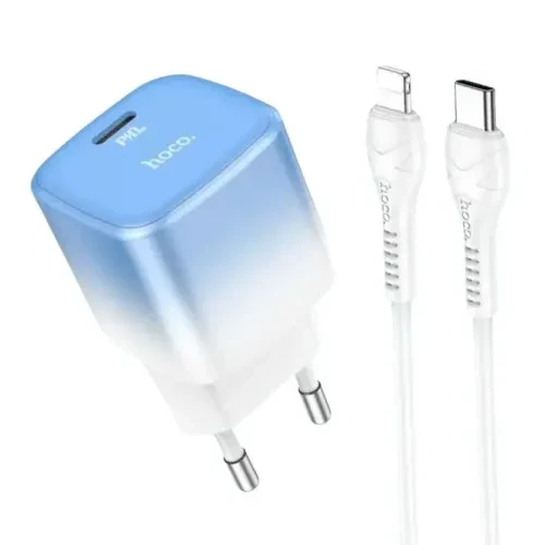 Hoco C101A PD 20W Fast Mini Travel Charger Adapter with Type C to Lightning Cable