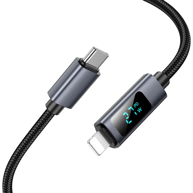 Hoco X112 PD 27W Type-C to Lightning Power Display Fast Charging Cable